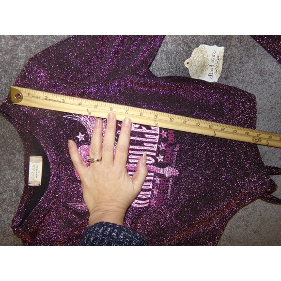 NWT!  Women's Sparkly Pink and Black NASHVILLE Top by altar'd state, Sz: XS - Picture 10 of 10